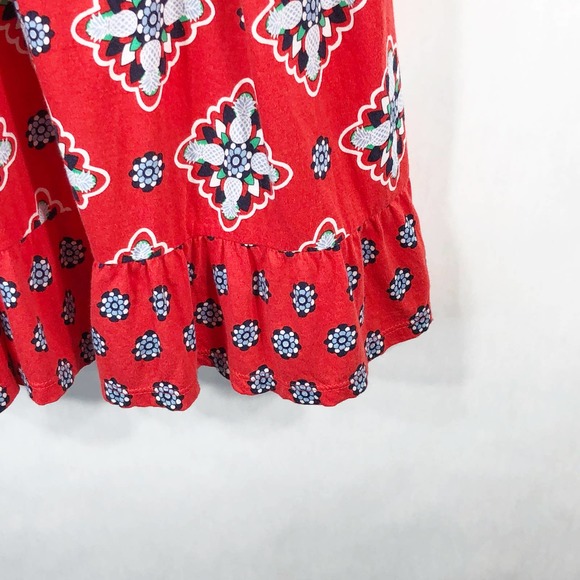 Crown Ivy XL Petite Dress Red Blue Tassels Shift Knee Off Shoulder Pineapple 574 - Picture 8 of 9